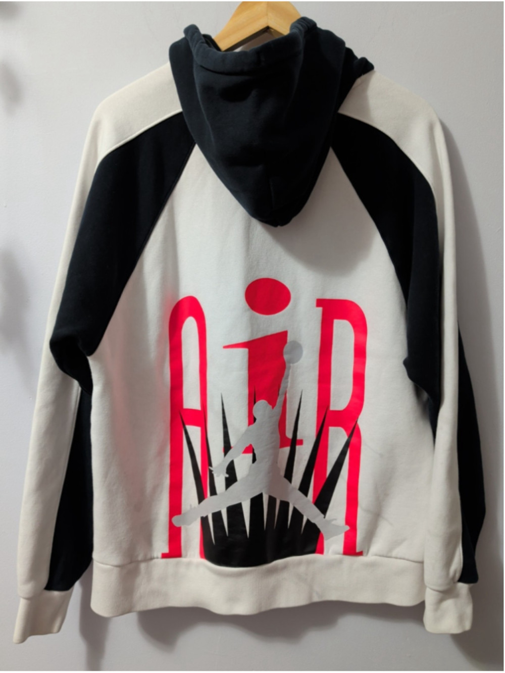 Air Jordan Hoodie Mens M Black White Sweatshirt Jumpman Embroidered Logo *Stains - Picture 7 of 12